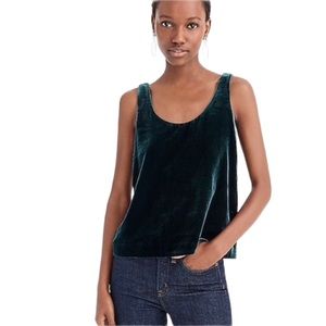 J. Crew - Emerald Green Velvet Scoop Neck Tank Top